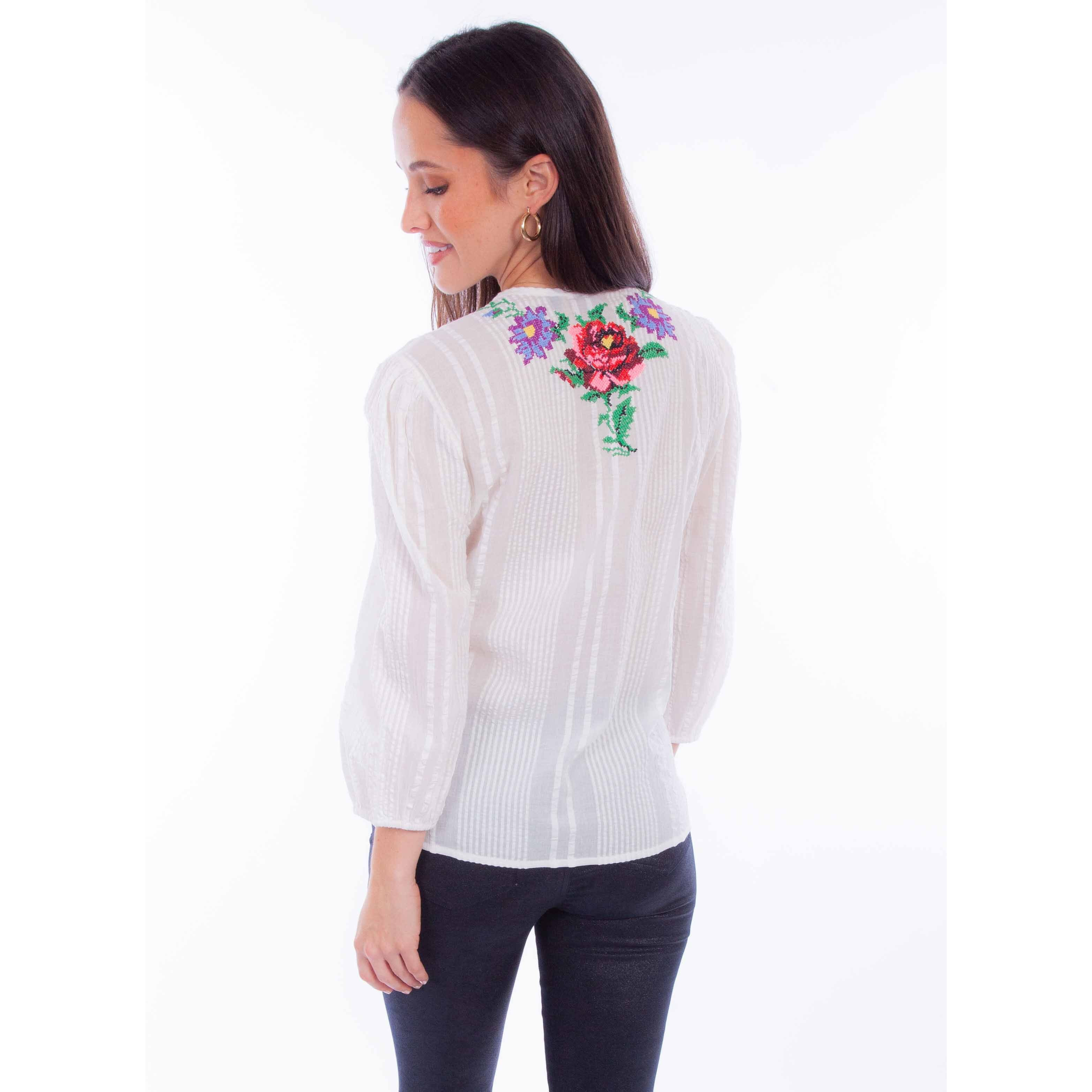 L/S EMB. BLOUSE