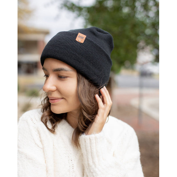 HAAKWEAR Theta-Stitch Cuffed Beanie - Designed and Made in USA (Patent Pending Design) - Charcoal Black