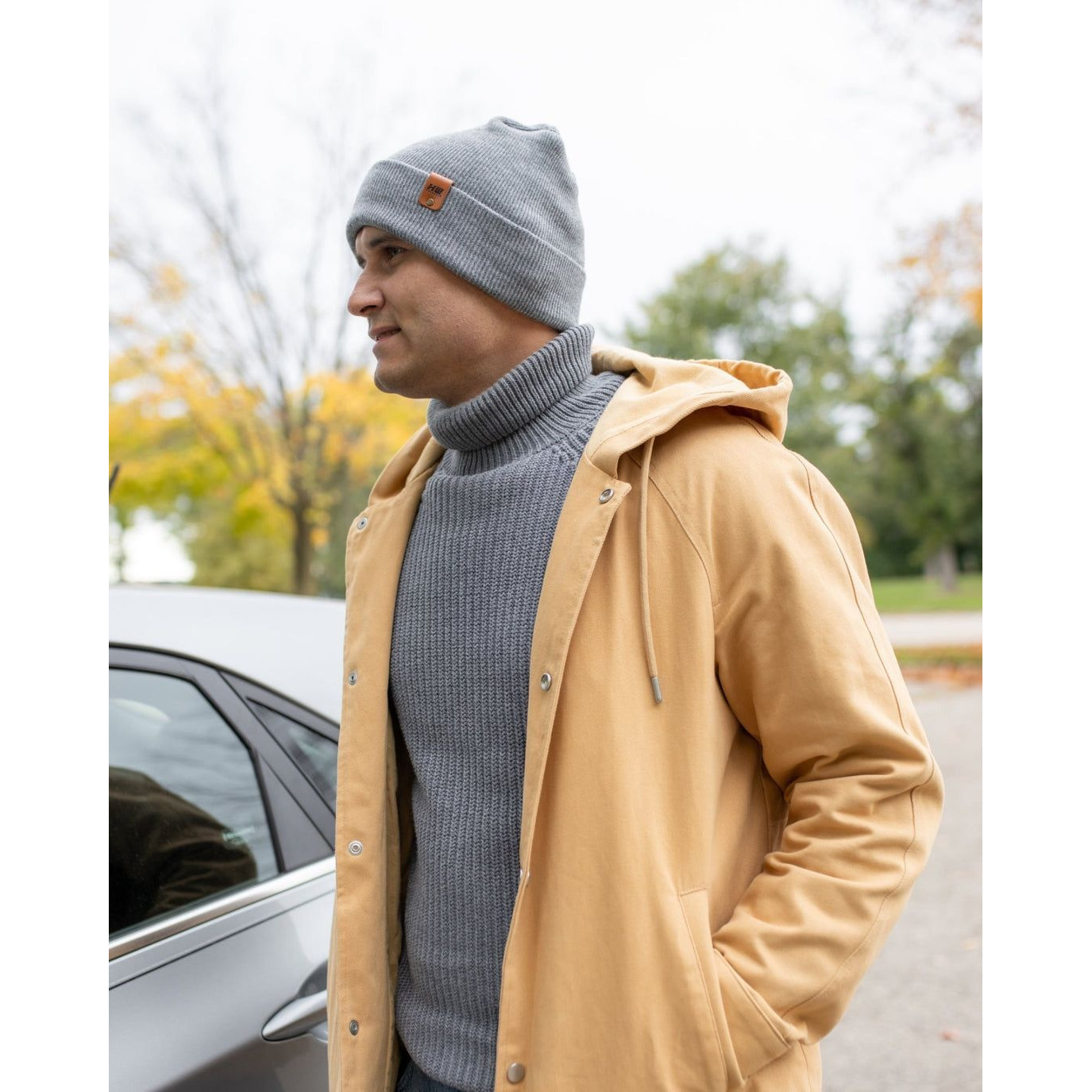 HAAKWEAR Theta-Stitch Cuffed Beanie - Designed and Made in USA (Patent Pending Design) - Koala Gray