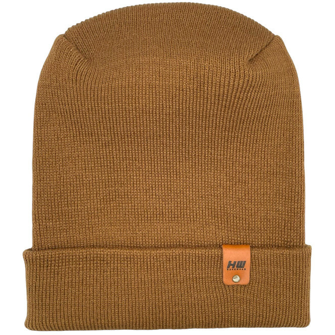 HAAKWEAR Theta-Stitch Cuffed Beanie - Designed and Made in USA (Patent Pending Design) - Camel Brown