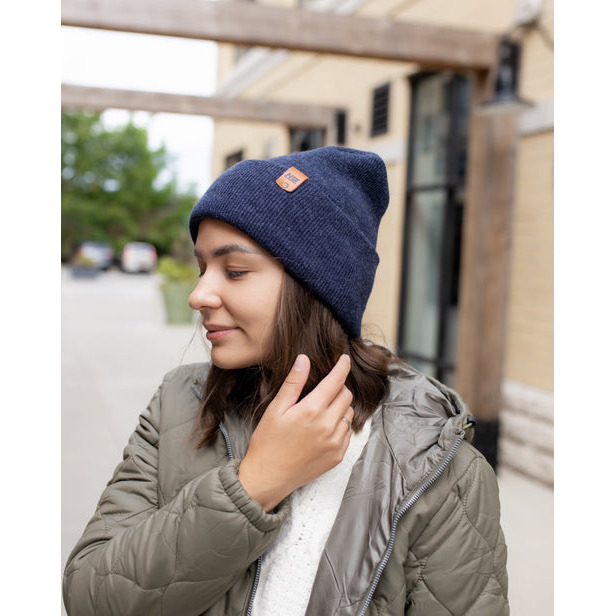 HAAKWEAR Theta-Stitch Cuffed Beanie - Designed and Made in USA (Patent Pending Design) - Denim Blue