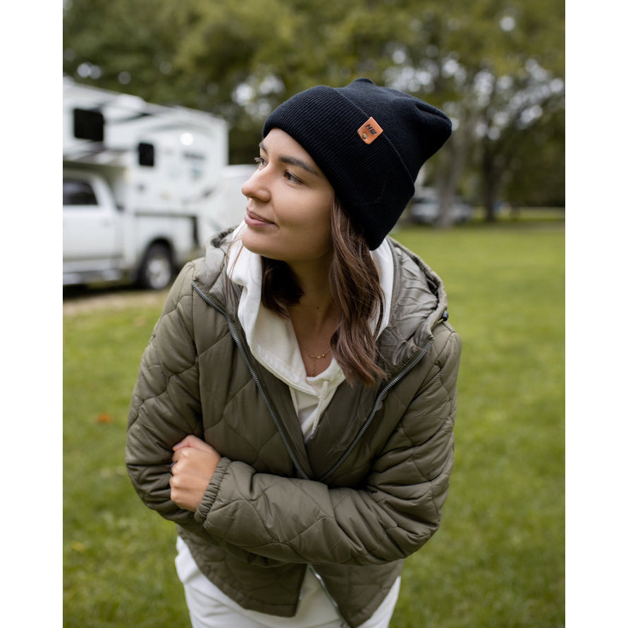 HAAKWEAR Theta-Stitch Cuffed Beanie - Designed and Made in USA (Patent Pending Design) - Midnight Black
