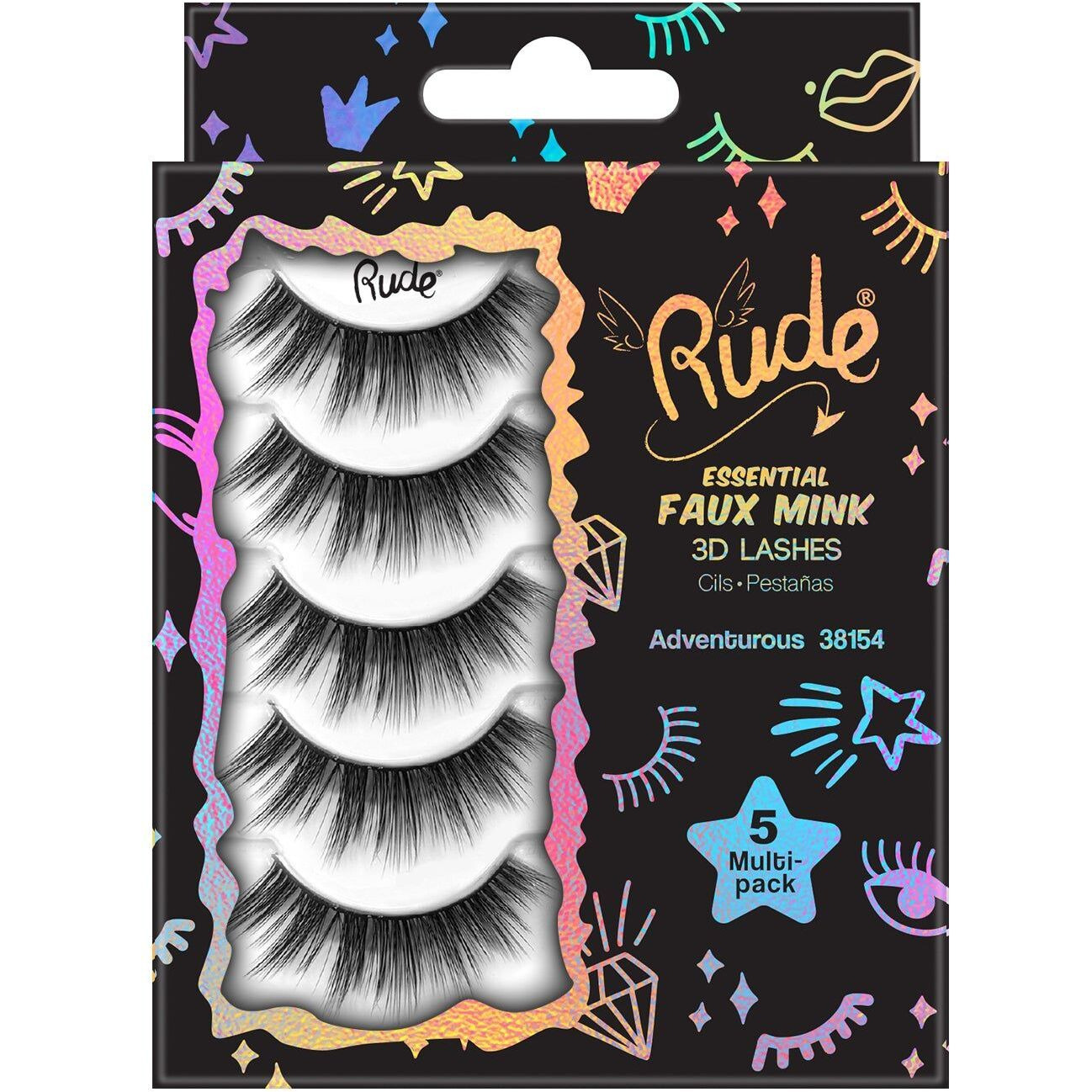 Rude Essential Faux Mink 3D Lashes 5 Multi-Pack(D0102H2cYDY)