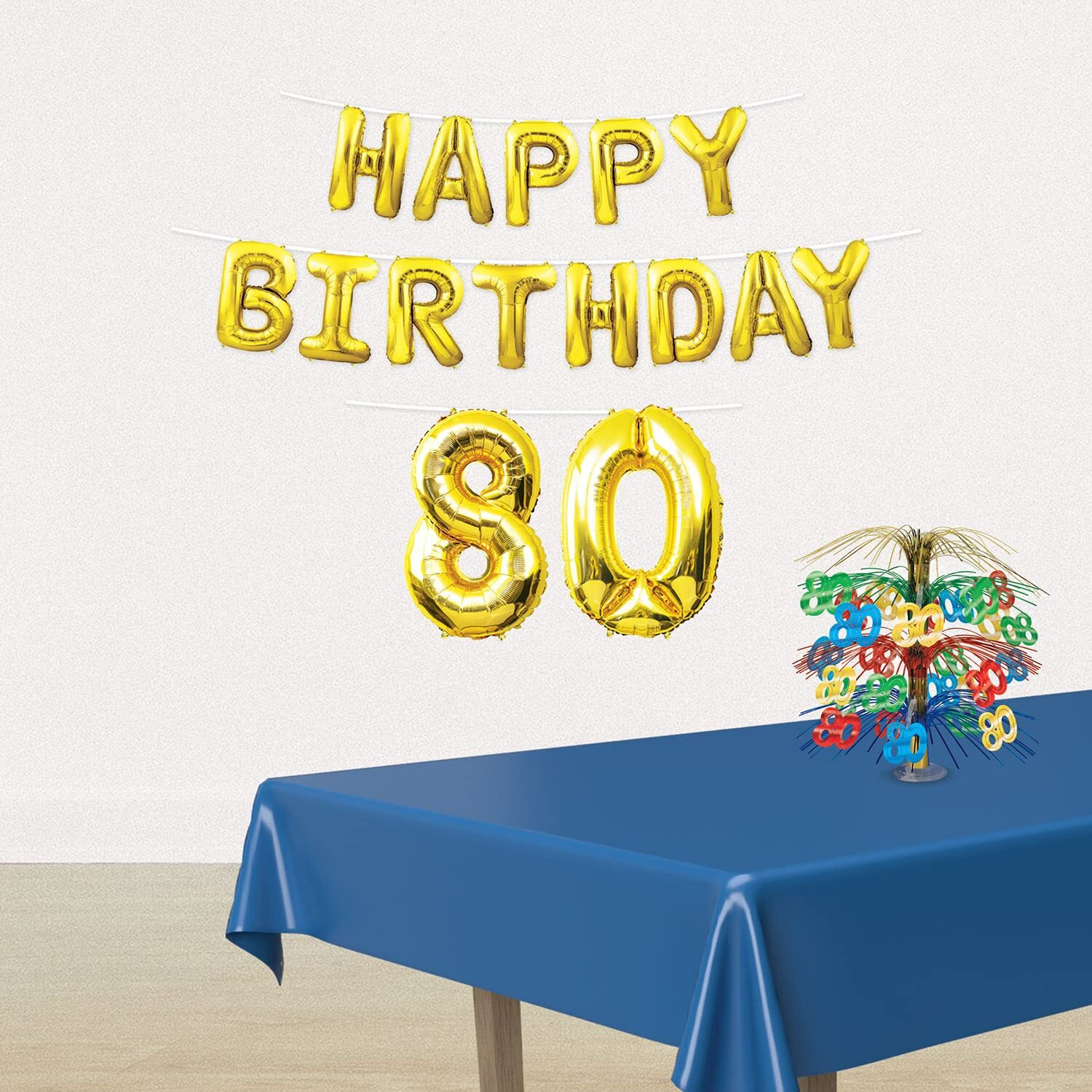 Happy Birthday  80  Balloon Streamer