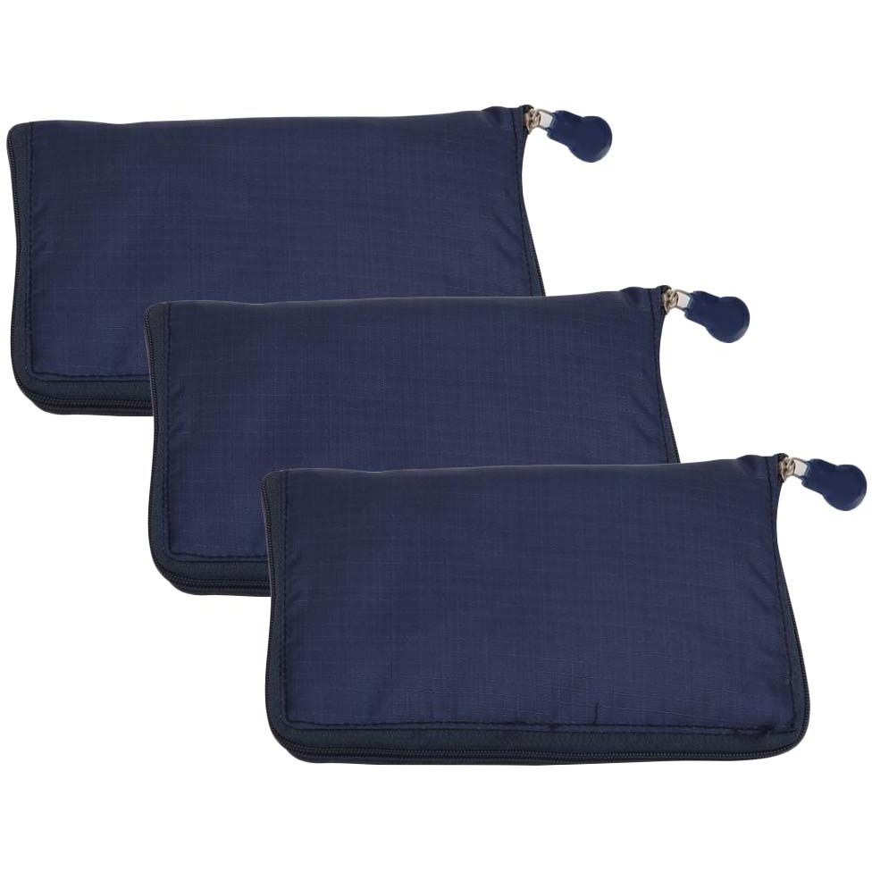 Dark Blue - 3 Pieces Reusable Grocery Bags Portable Boutique Shopping Bags Supermarket Foldable Tote Bags