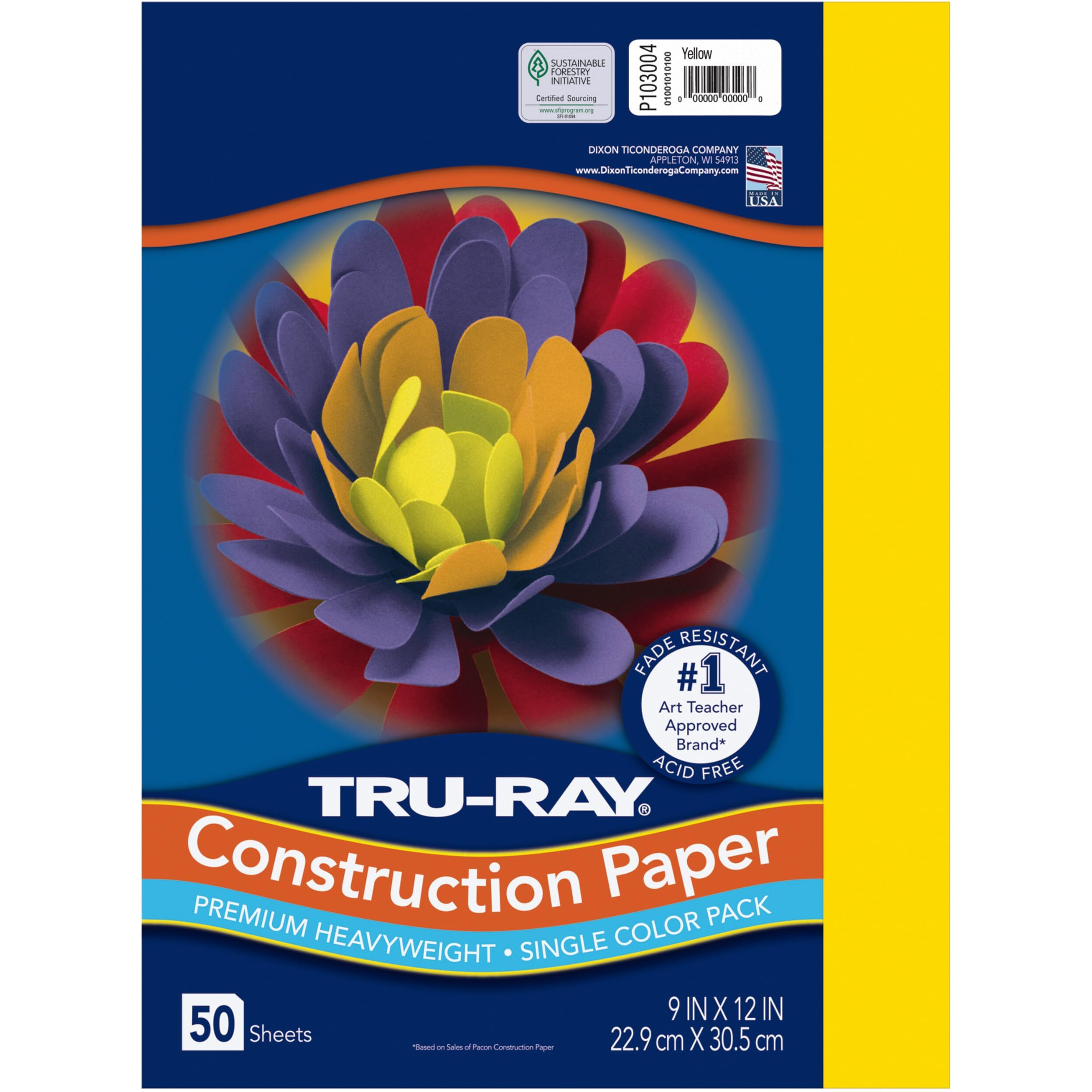 TRU RAY 9 X 12 YELLOW 50 SHT