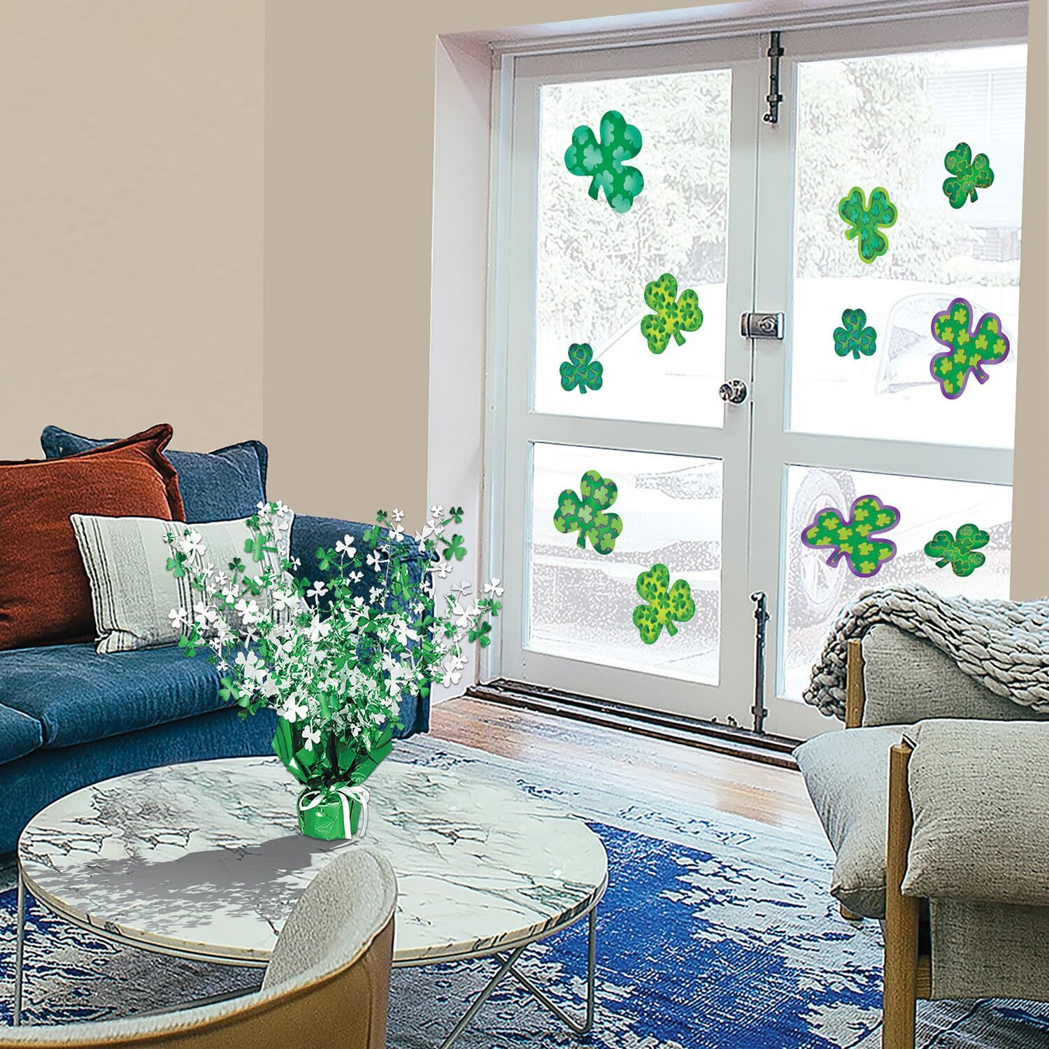 Shamrock Burst Centerpieces - 12 Pack Elegant Decor for St. Patrick's Day