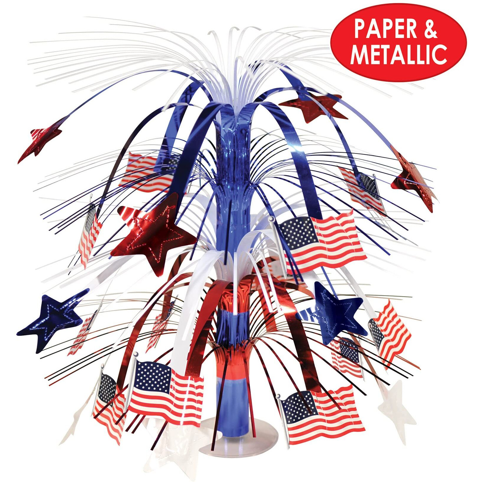 Patriotic Flag Cascade Centerpieces - Set of 6, Perfect for Any Event