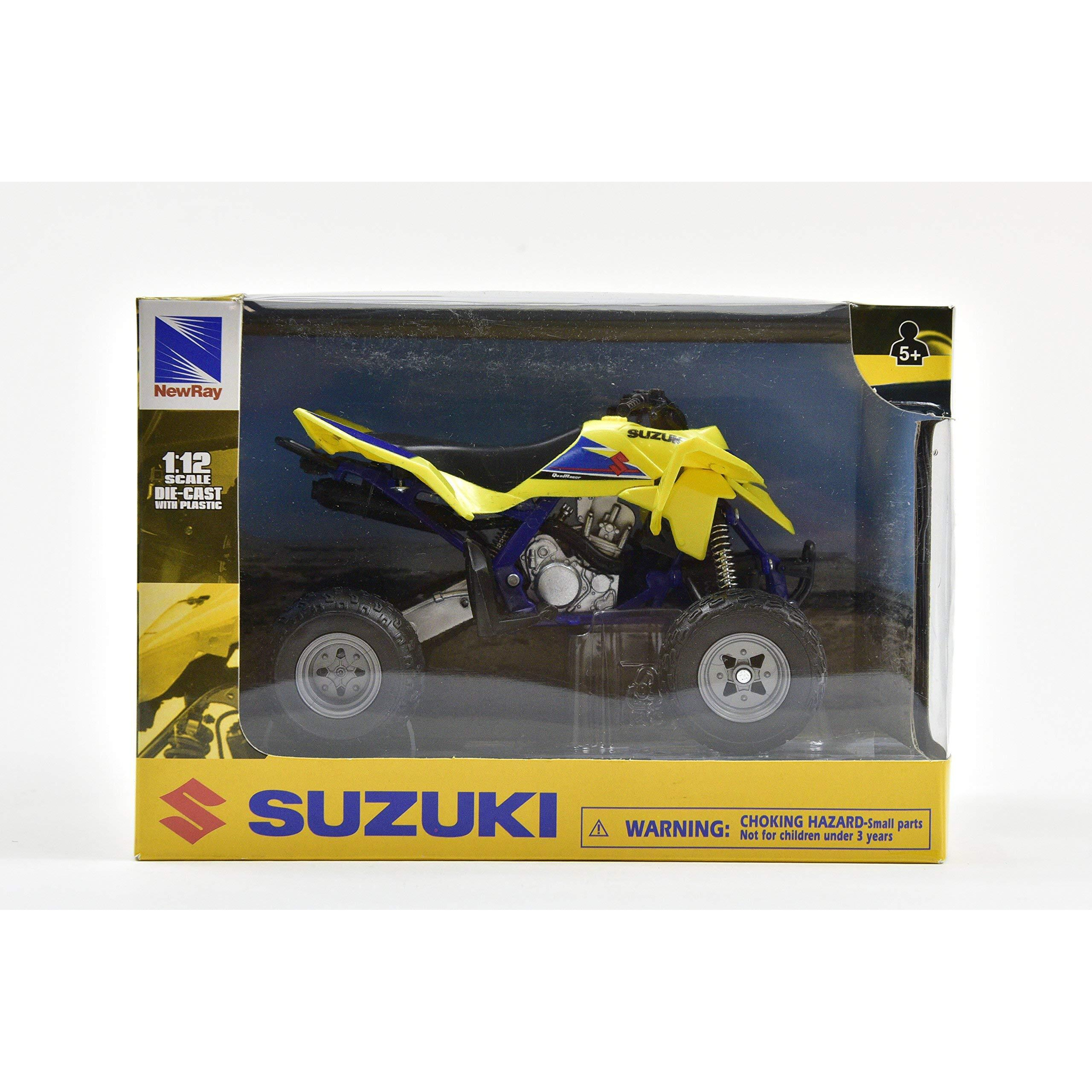 Suzuki Quad Racer R450 Yellow/Blue ATV Motorcycle 1/12 Diecast Model by New Ray