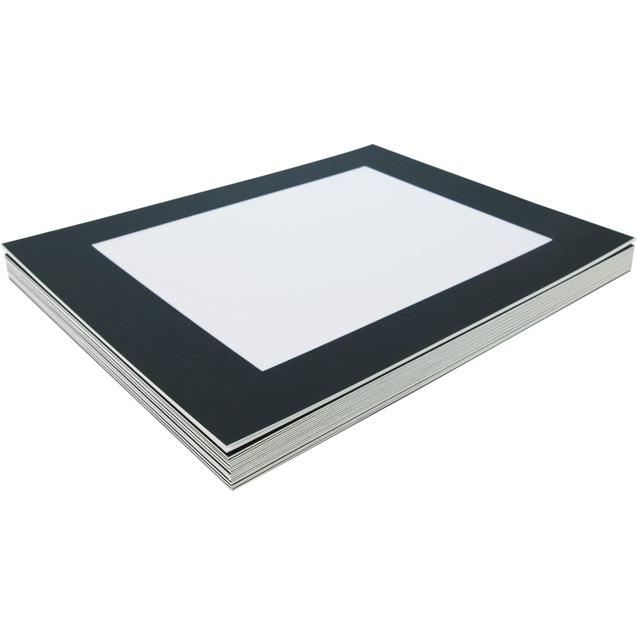 Sax Pre-Cut Mat, 12 x 16 in, 8.5 x 11.5 in Window, Black, Pack of 10