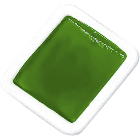 Prang Non-Toxic Washable Semi-Moist Watercolor Paint Refill, Plastic Half Pan, Green, Pack of 12