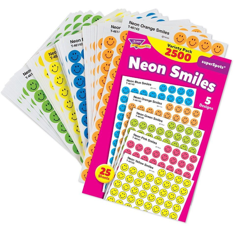 SUPERSPOTS STICKERS NEON 2500/PK