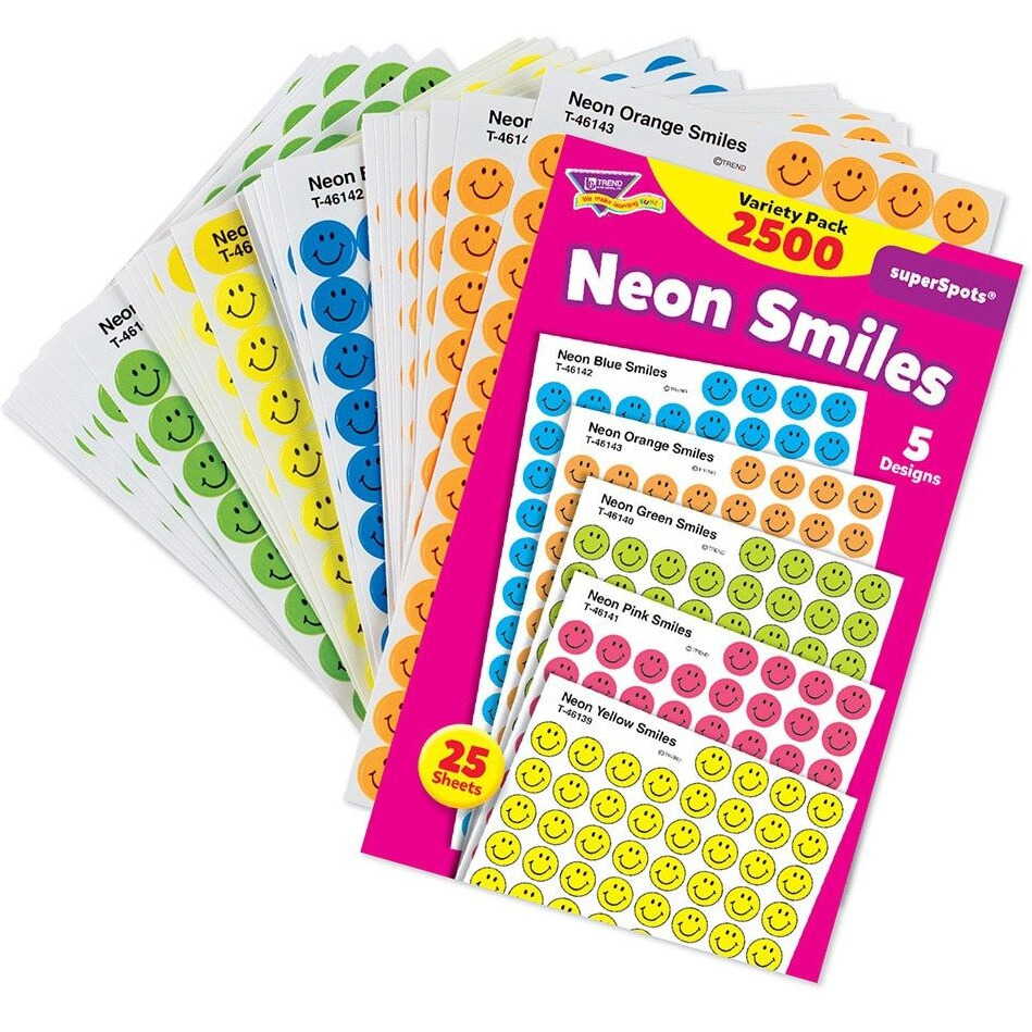 SUPERSPOTS STICKERS NEON 2500/PK