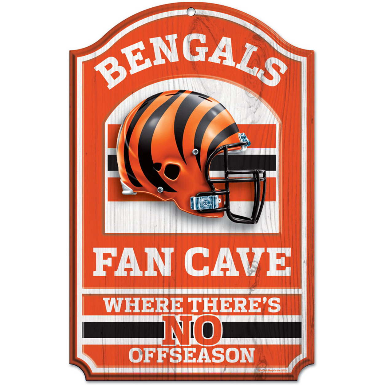 Cincinnati Bengals Wood Sign - 11&quotx17" Fan Cave Design