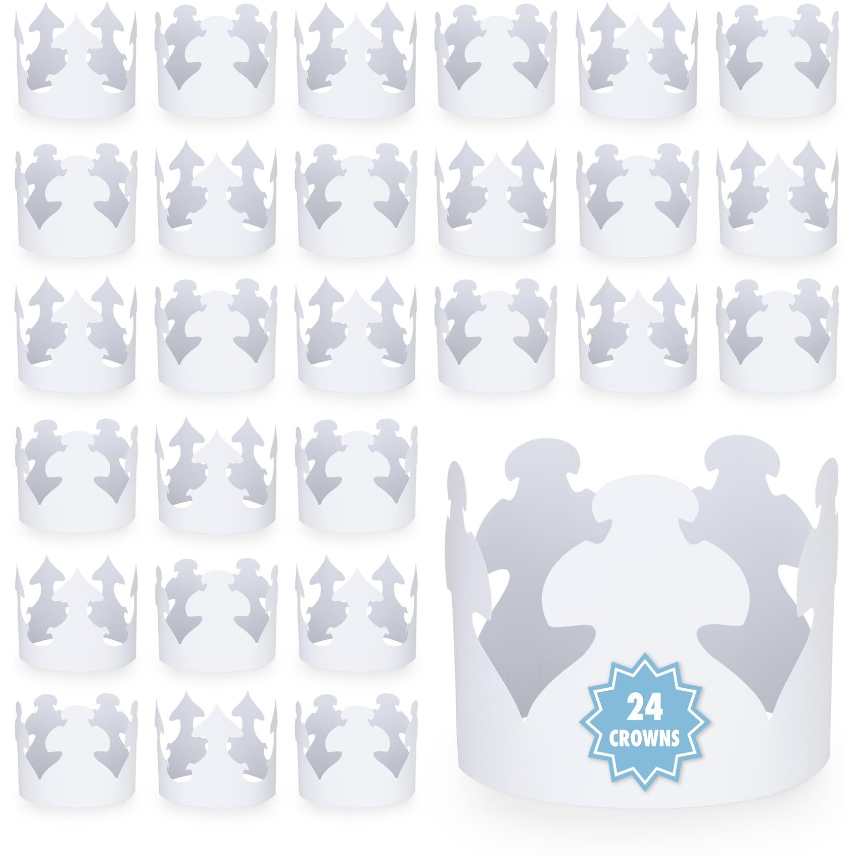 WHITE CROWNS PACK OF 24