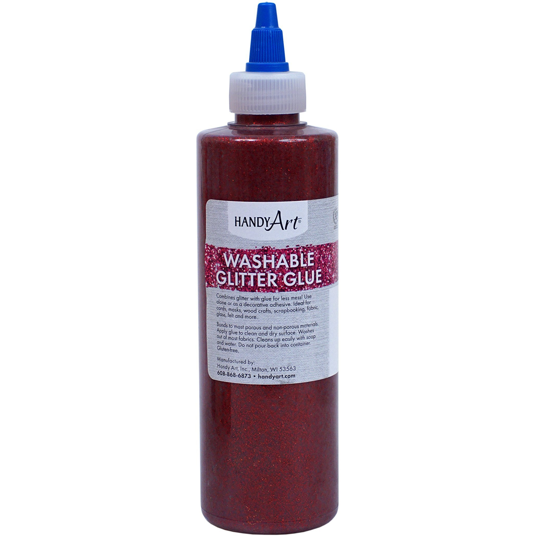 WASHABLE GLITTER GLUE 8 OZ RED