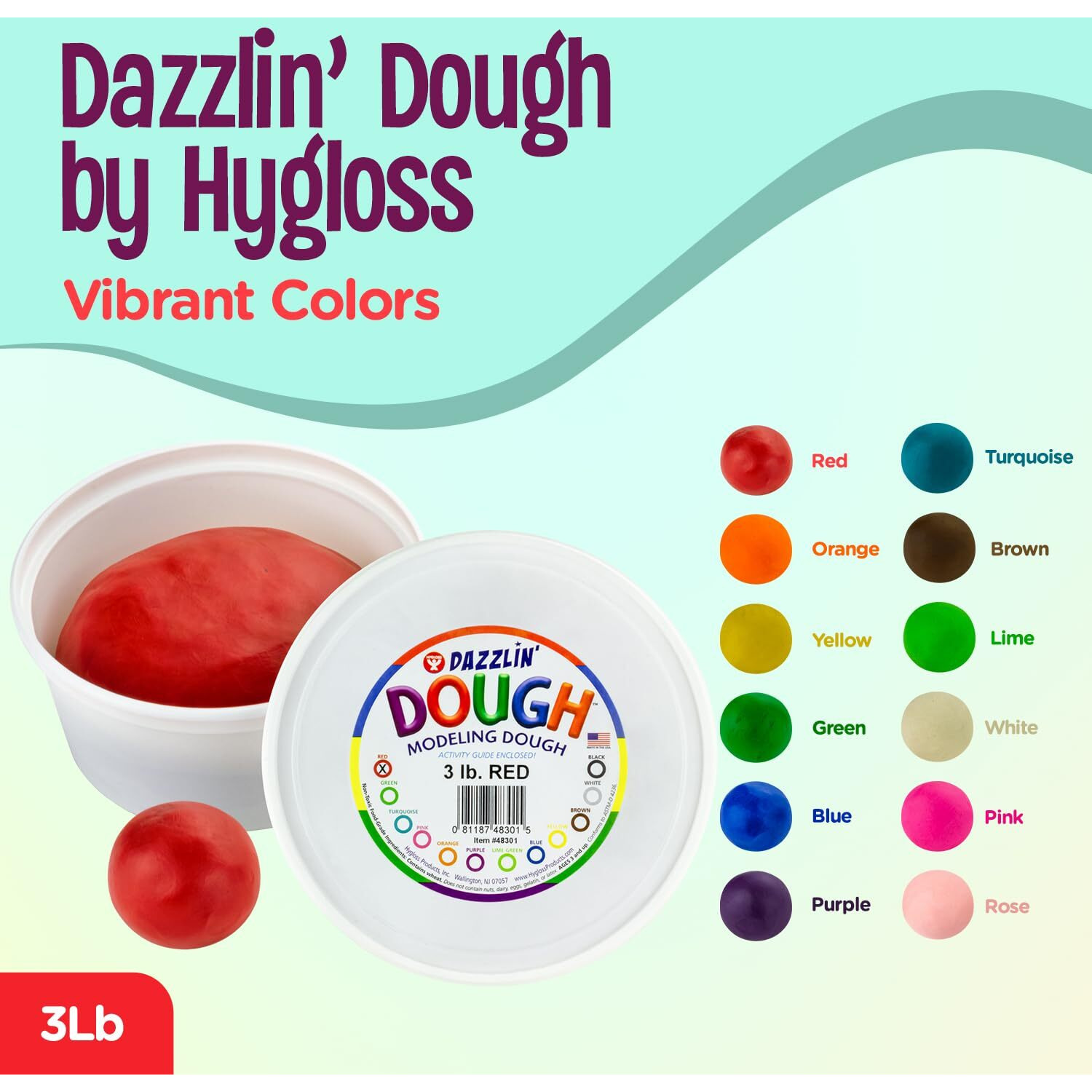 DAZZLIN DOUGH RED 3 LB TUB