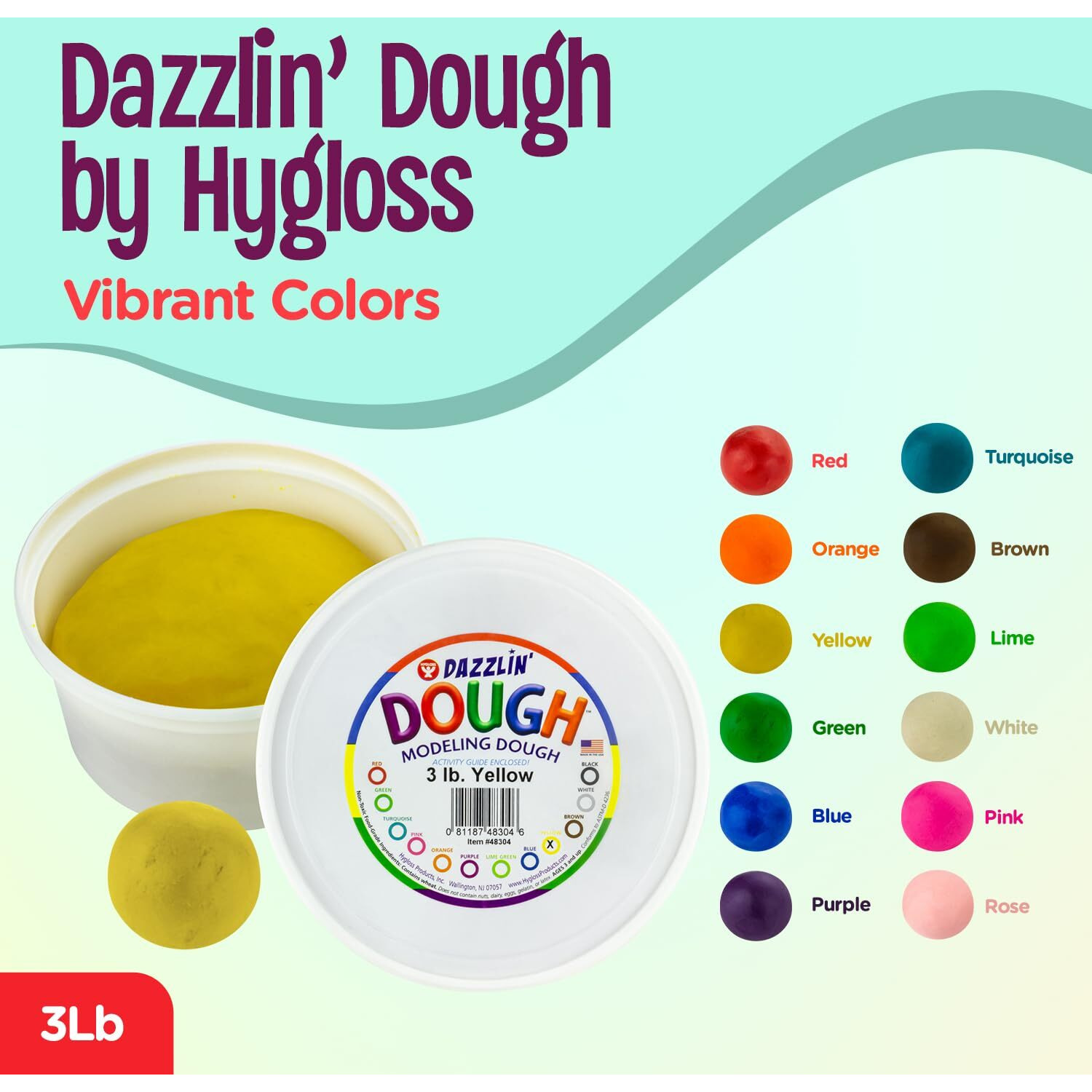 DAZZLIN DOUGH YELLOW 3 LB TUB