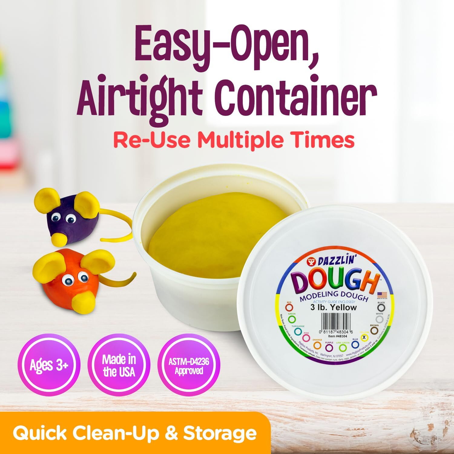 DAZZLIN DOUGH YELLOW 3 LB TUB