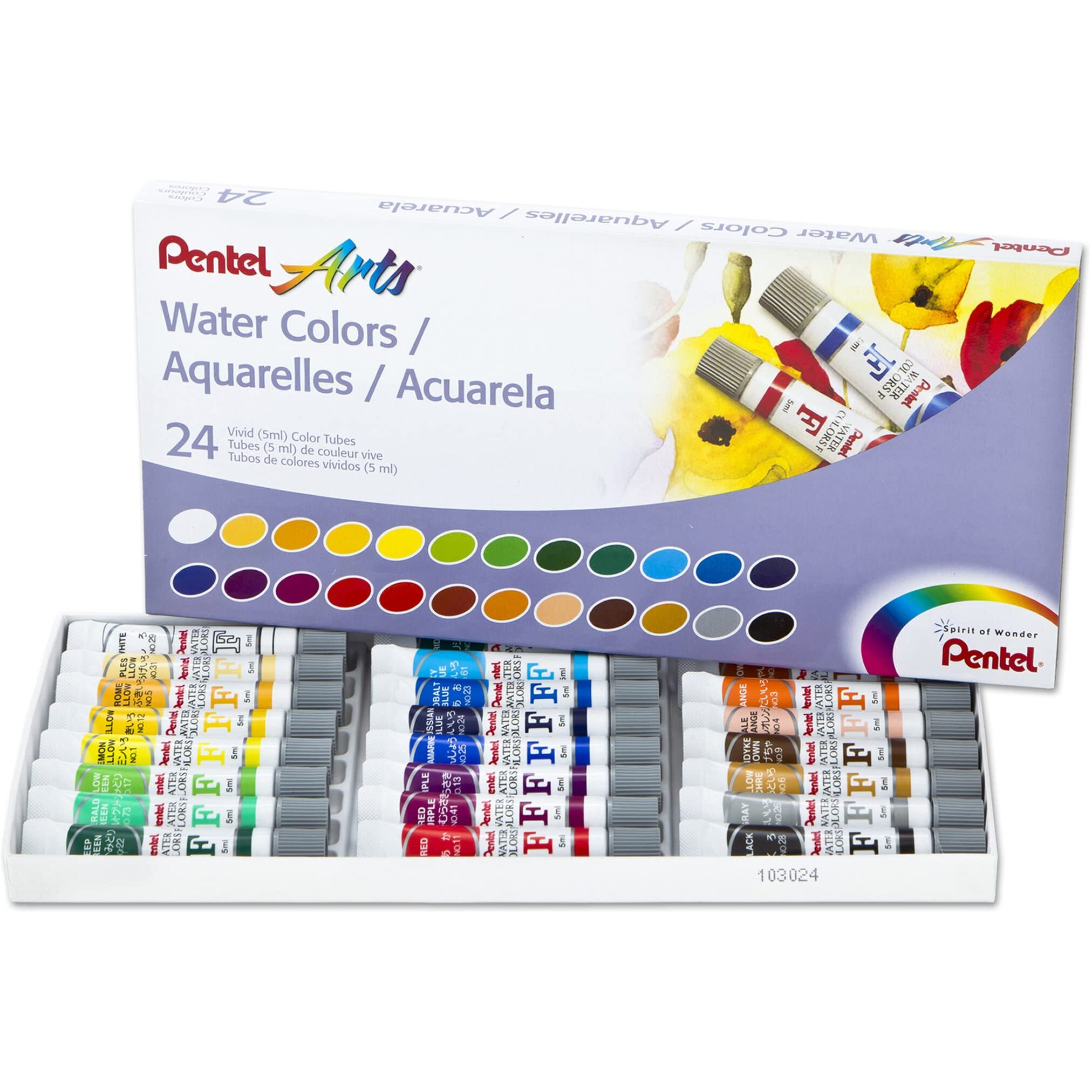 24 COLOR PENTEL ARTS WATERCOLOR SET