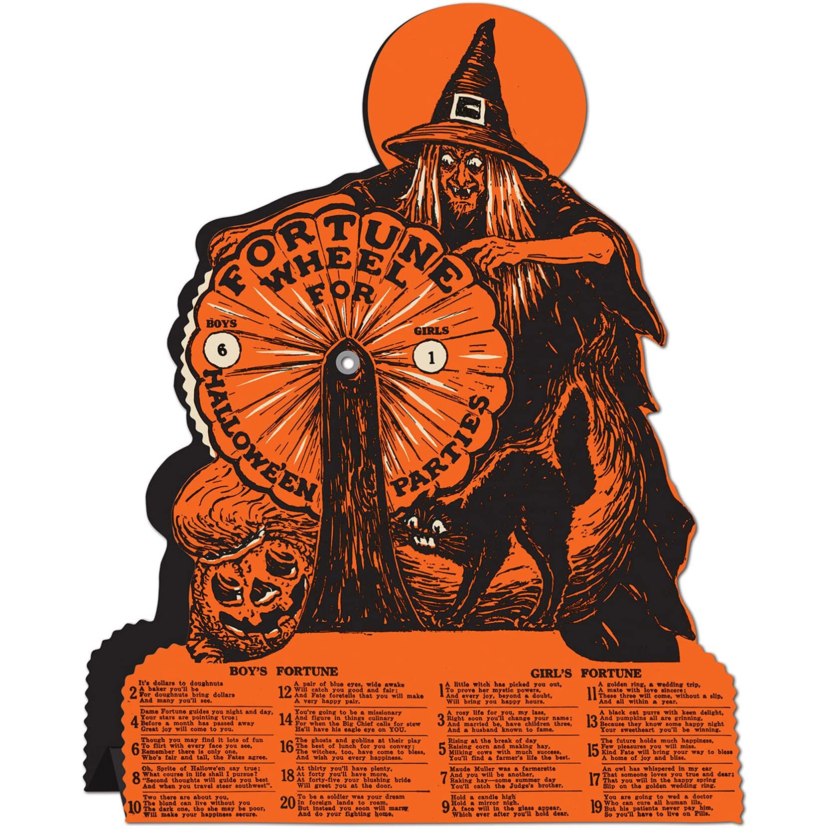 Vintage Hllwn Witch Fortune Wheel Game