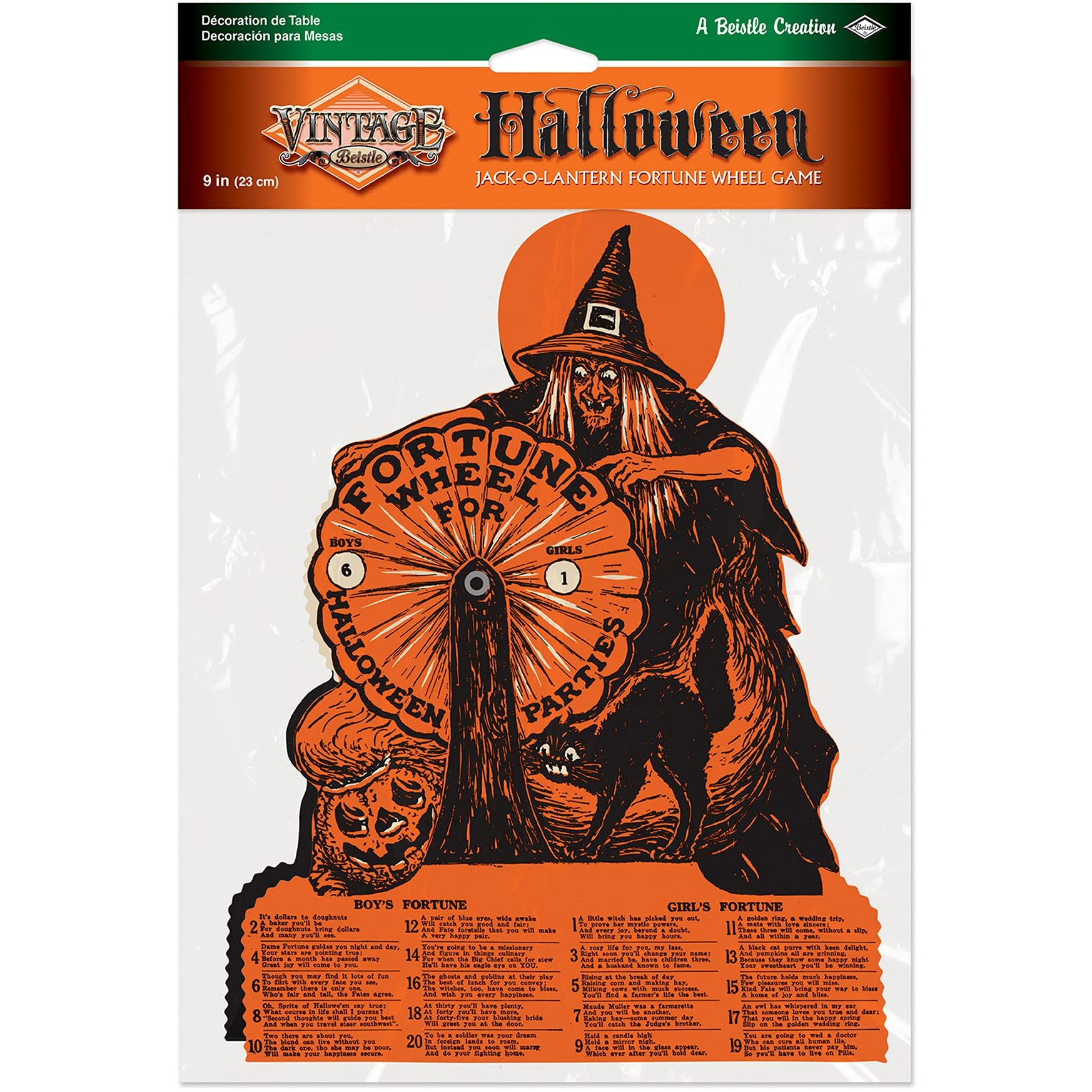 Vintage Hllwn Witch Fortune Wheel Game