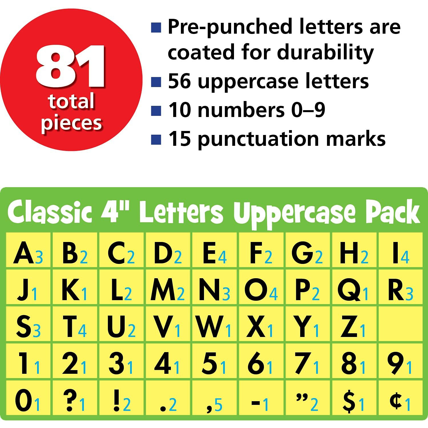 BLACK CLASSIC FONT 4IN LETTERS