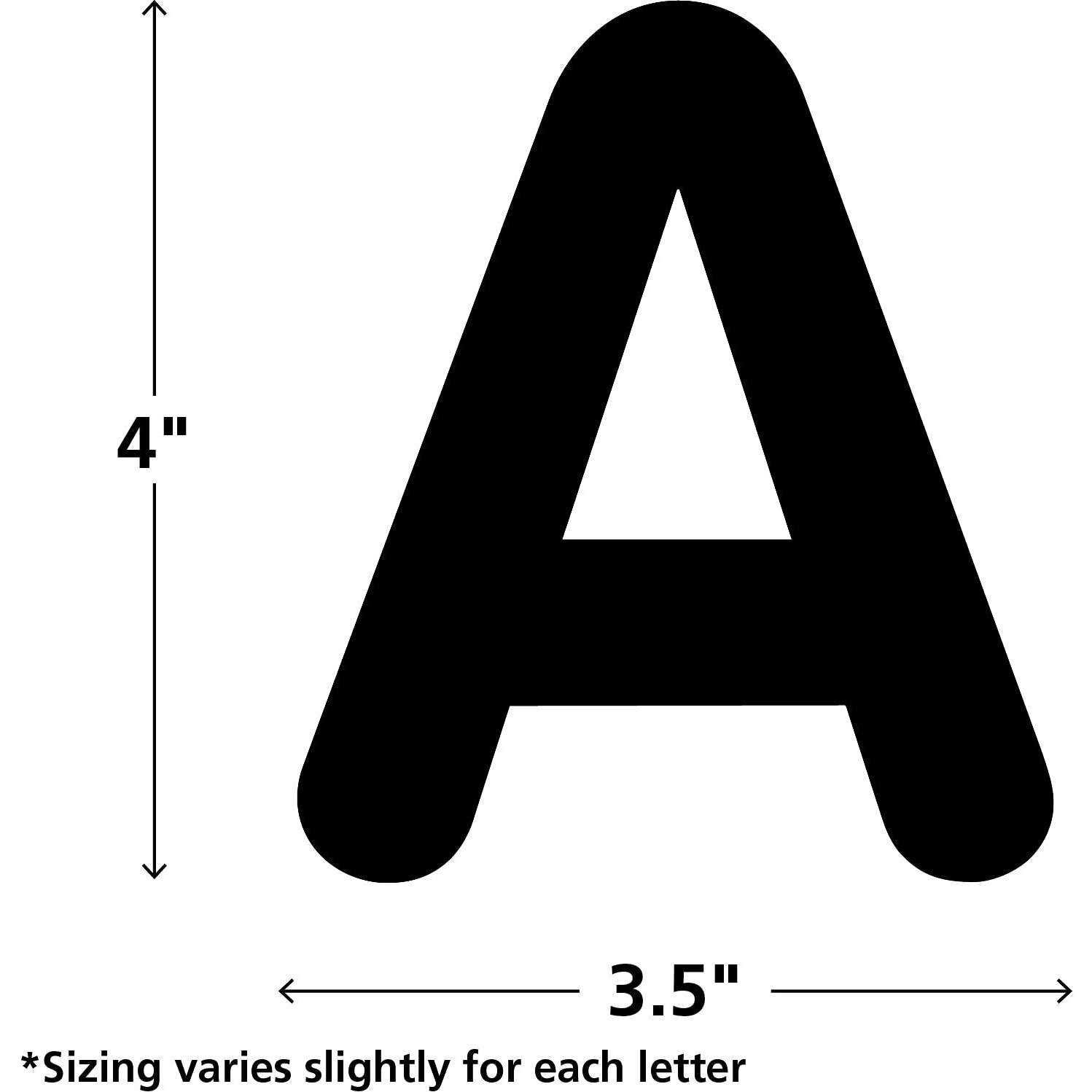 BLACK CLASSIC FONT 4IN LETTERS