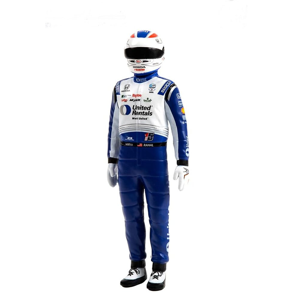 &quotNTT IndyCar Series" 15 Graham Rahal Driver Figure &quotUnited Rentals - Rahal Letterman Lanigan Racing" for 1/18 Scale Models by Greenlight