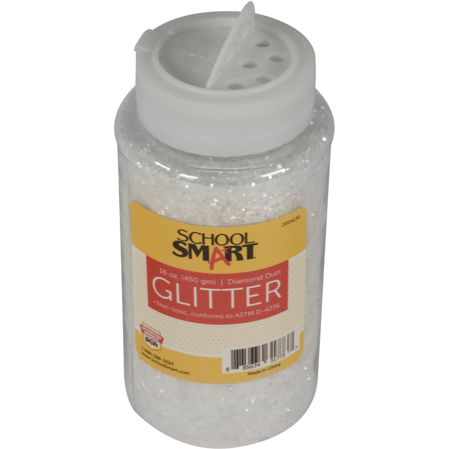 School Smart Craft Glitter, 1 Pound Jar, Diamond