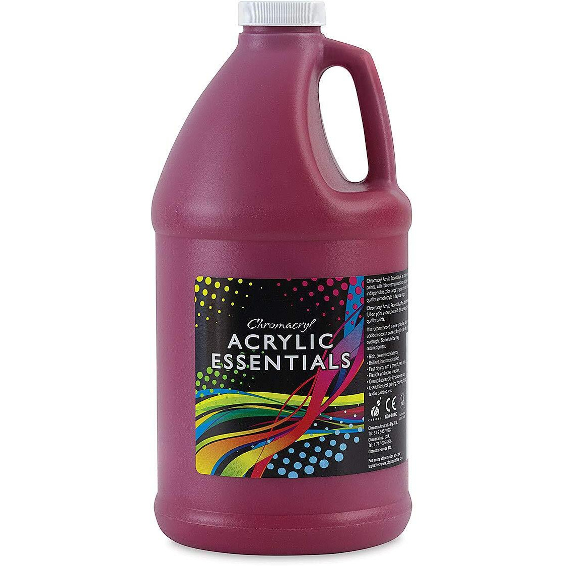 Chromacryl Non-Toxic Acrylic Essential, 0.5 gal Bottle, Cool Red