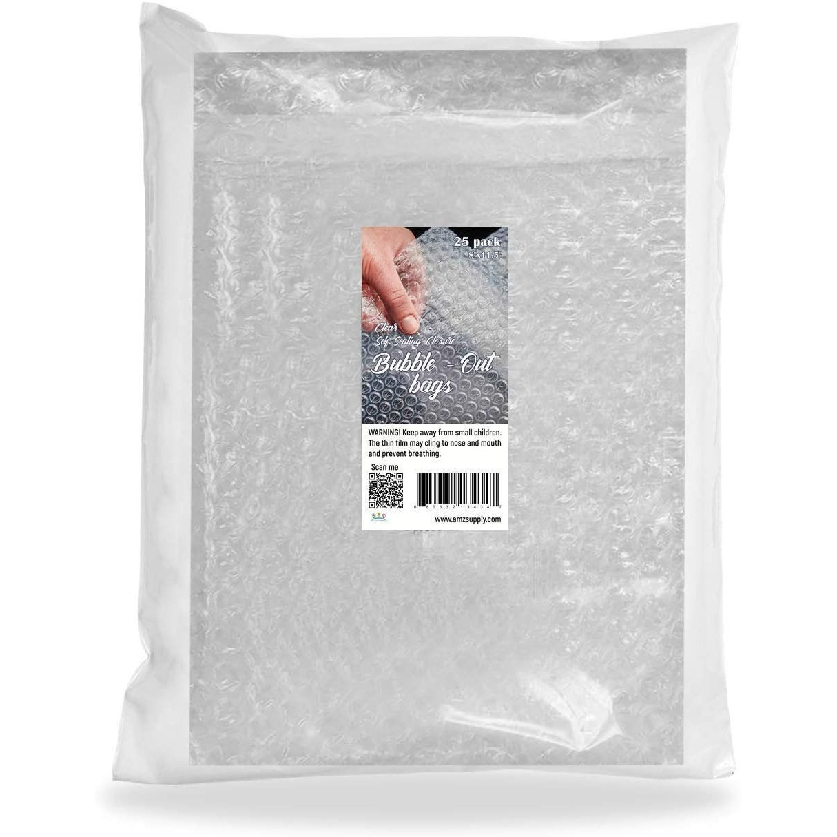 clear Bubble Out Bags 8 x 115 Packaging Bubble Bags for Shipping Pack of 25 Polyethylene Self Seal Bubble Pouches Bubble Packaging Bags with 316 Lining Protective Packing Bubbles Bags(D0102H9FPLU)
