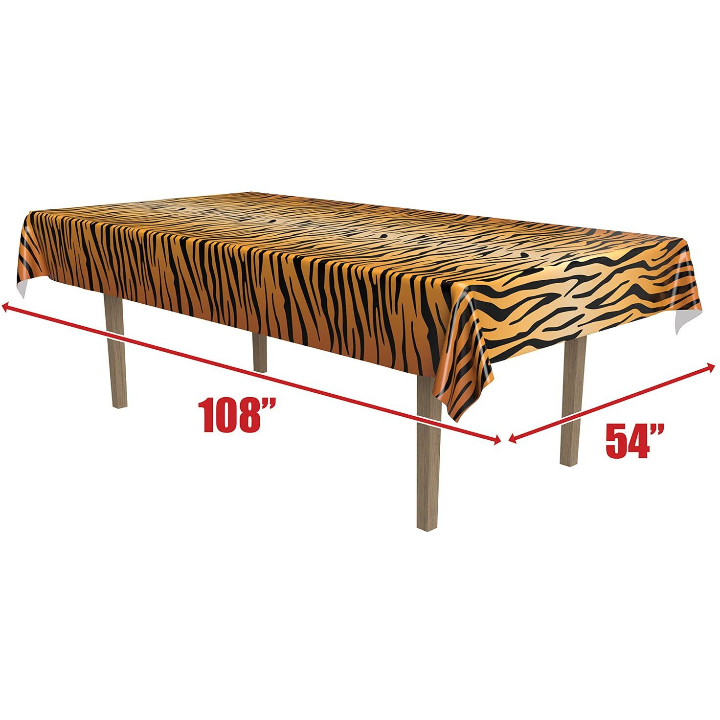 12-Pack Tiger Print Tablecovers Wildly Stylish Table Setting for Themed Parties