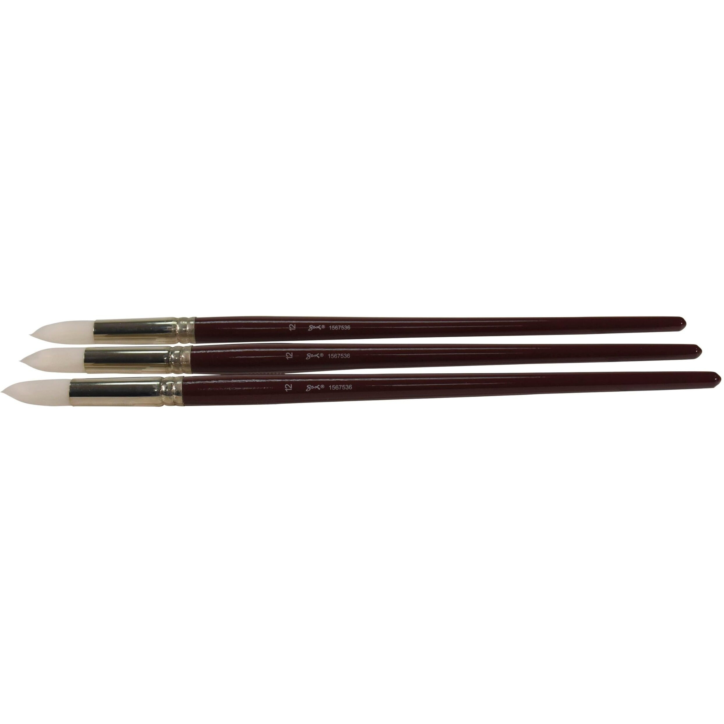 Sax True Flow Optimum White Taklon Round Paint Brush, Size 12, Pack of 3