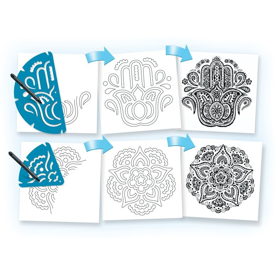 Roylco Mandala Fraction Stencils, Set of 11