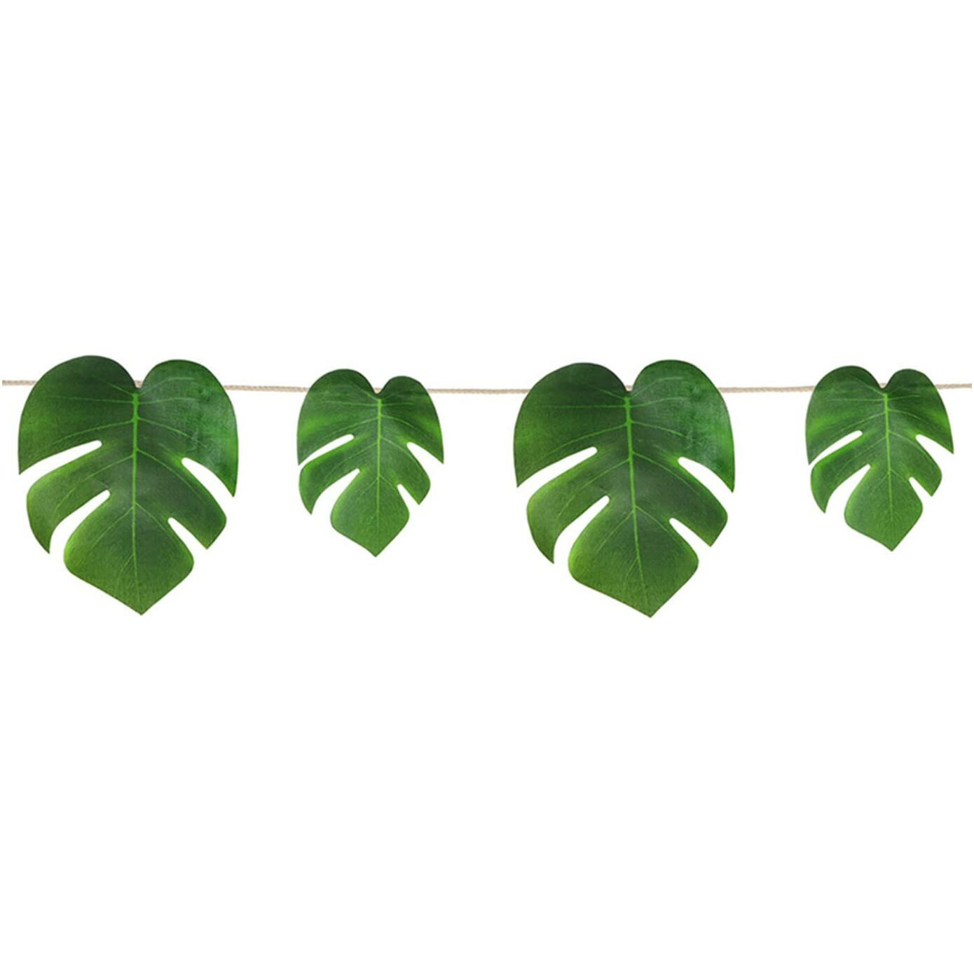 Tropical Palm Leaves Fabric Streamers - Pack of 12, Vibrant Design