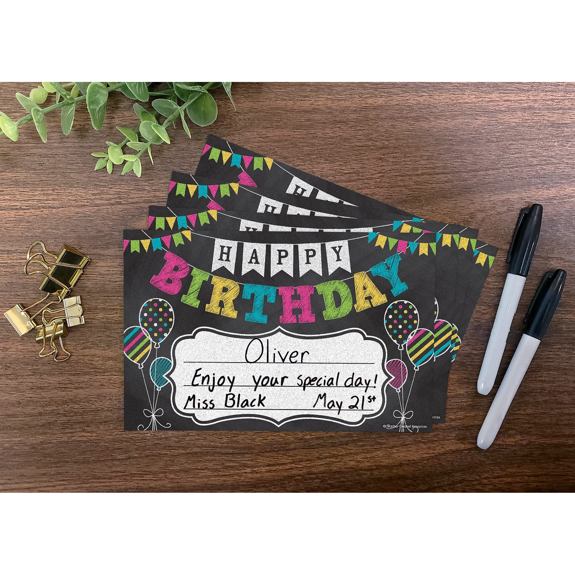 CHALKBOARD BRGHTS HAPPY BDAY AWARDS