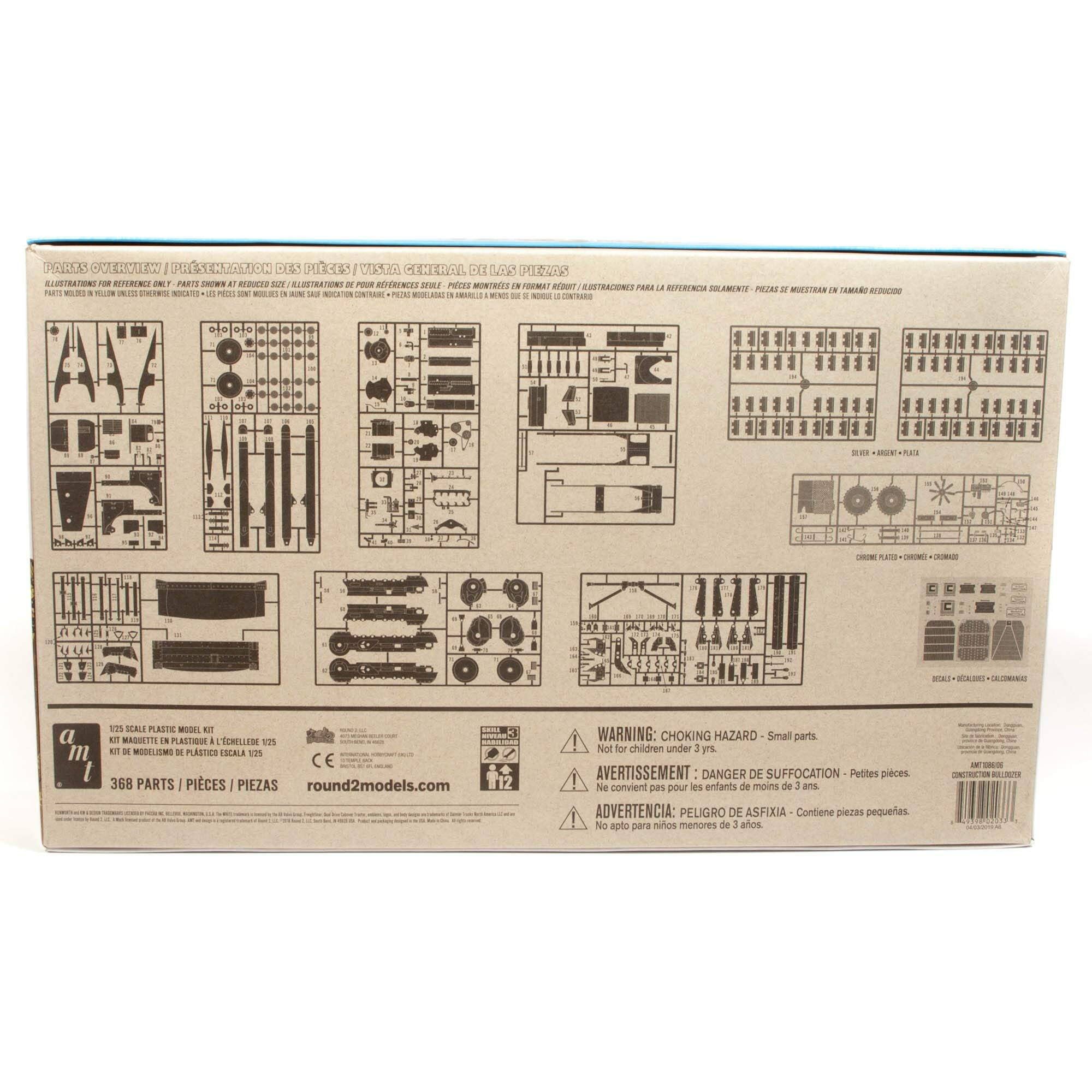 Skill 3 Model Kit Construction Bulldozer 1/25 Scale Model by AMT