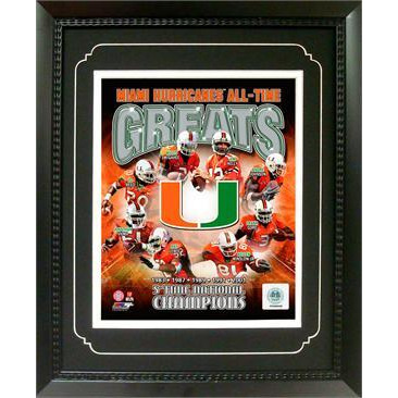 11x14 Deluxe Frame - University of Miami Greats