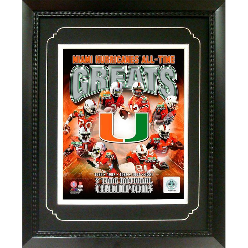 11x14 Deluxe Frame - University of Miami Greats