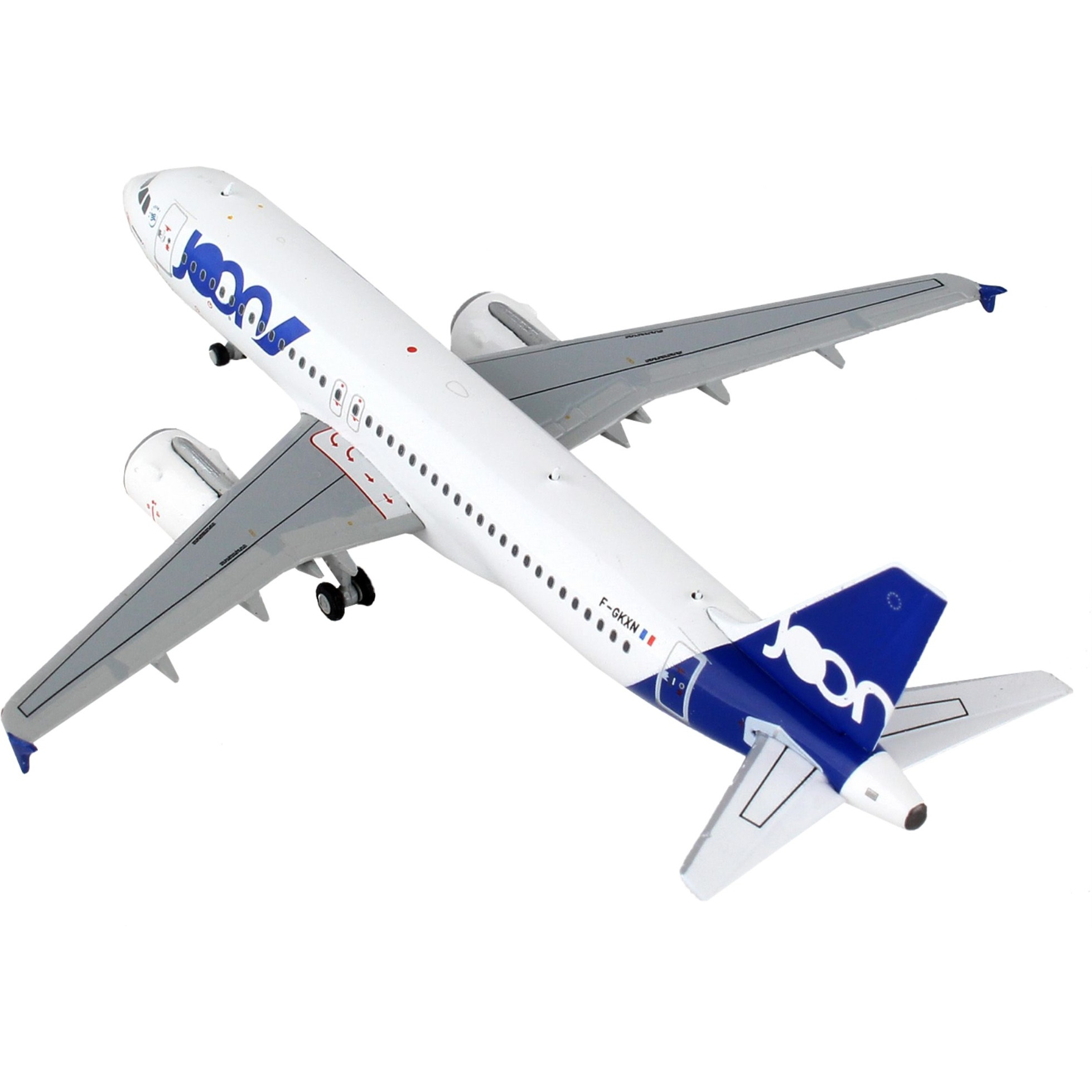 Airbus A320 Commercial Aircraft &quotJoon" White with Blue Tail 1/400 Diecast Model Airplane by GeminiJets