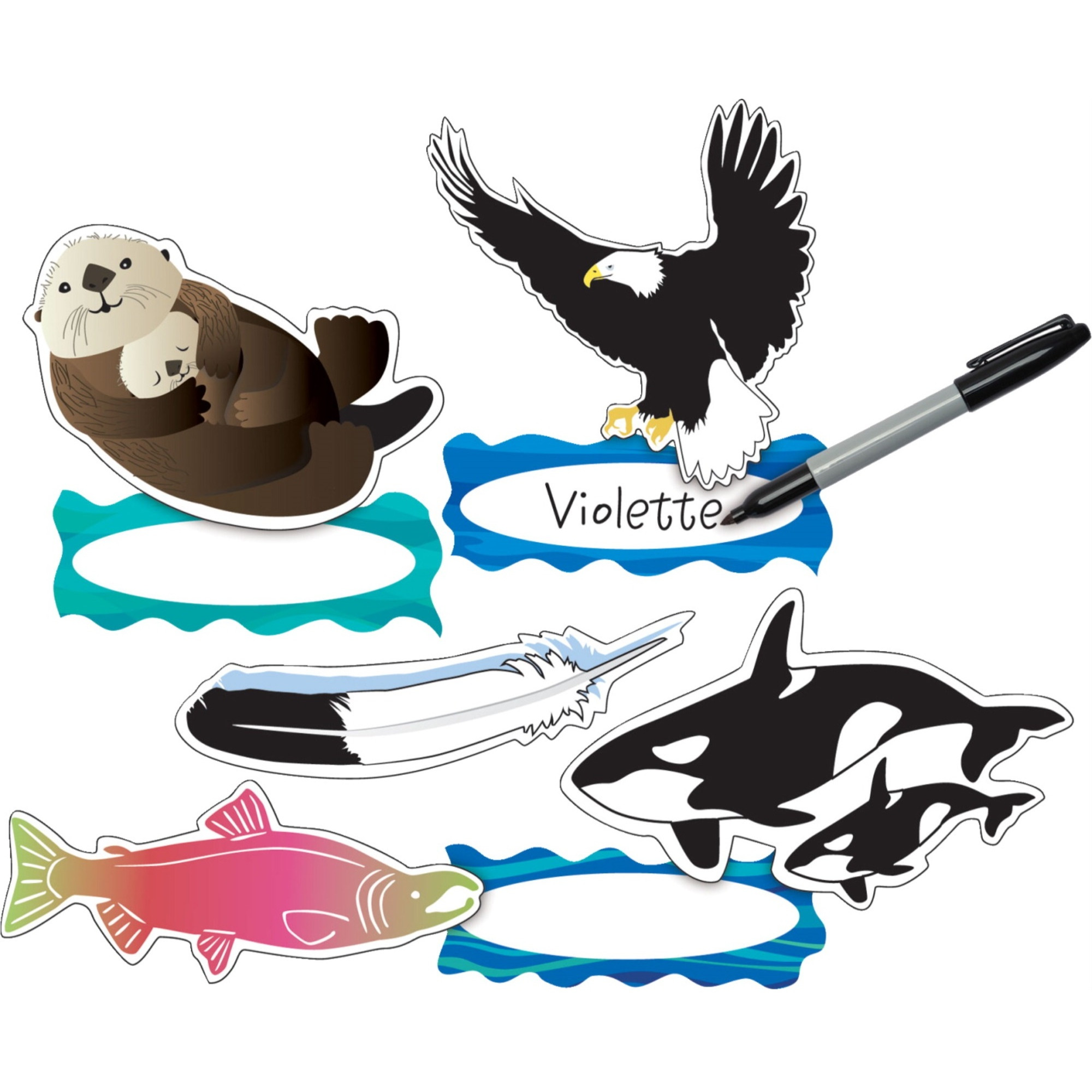 Barker Creek Double Sided Accents, Sea and Sky, 5-1/2 x 5-1/2 Inches, Set of 36