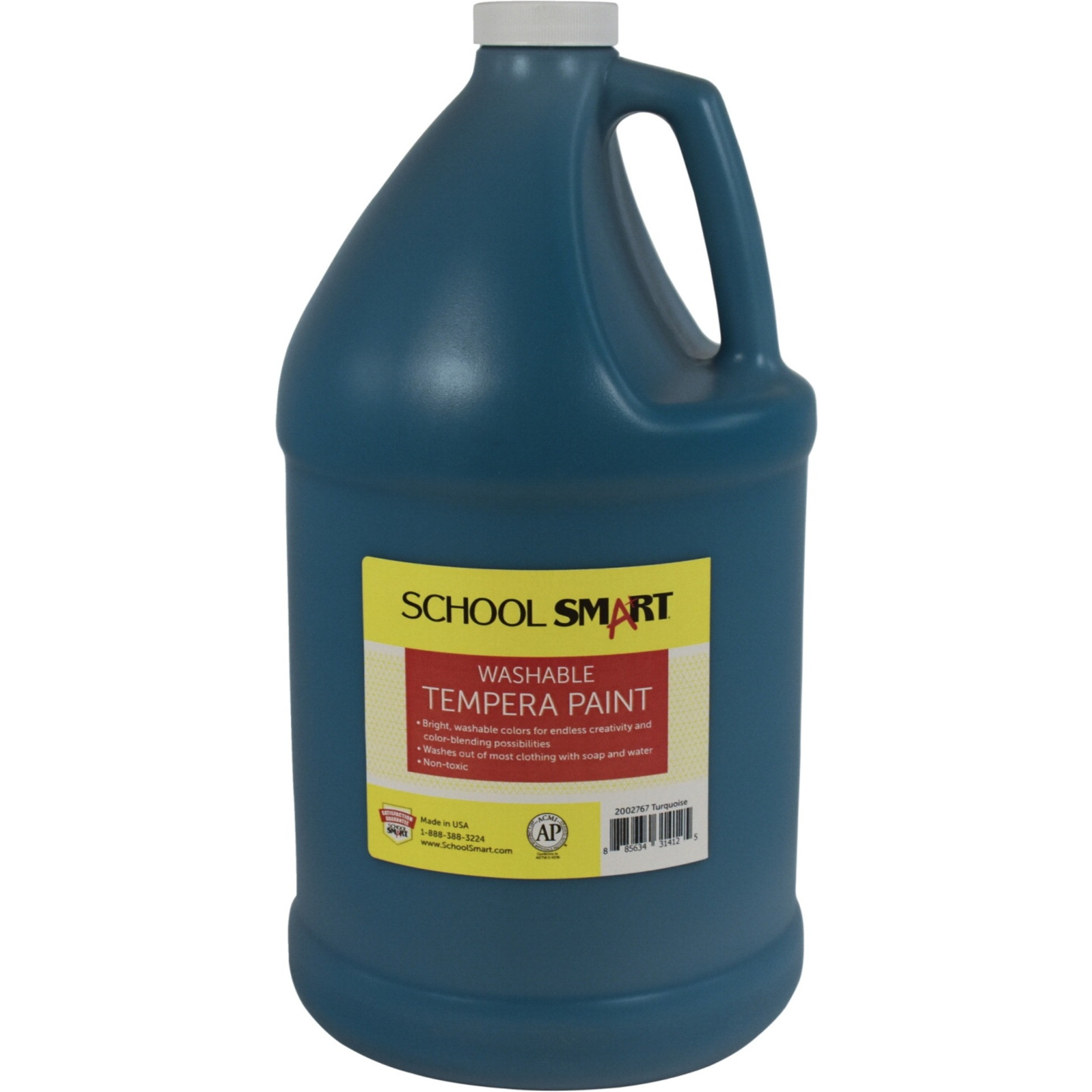 School Smart Washable Tempera Paint, Gallon, Turquoise