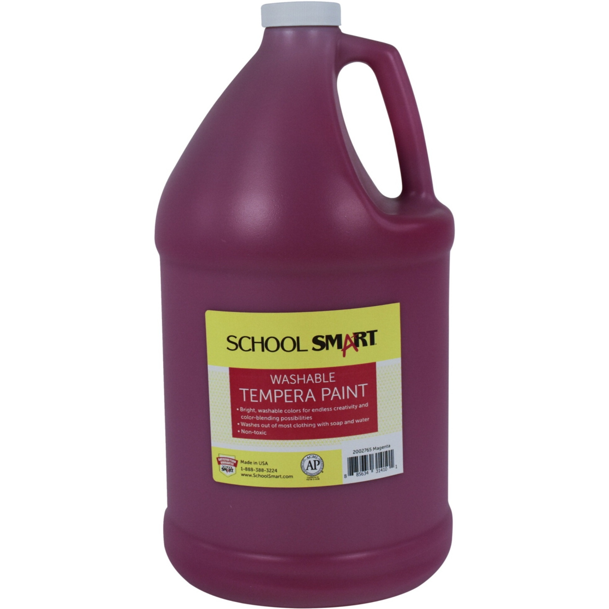 School Smart Washable Tempera Paint, Gallon, Magenta