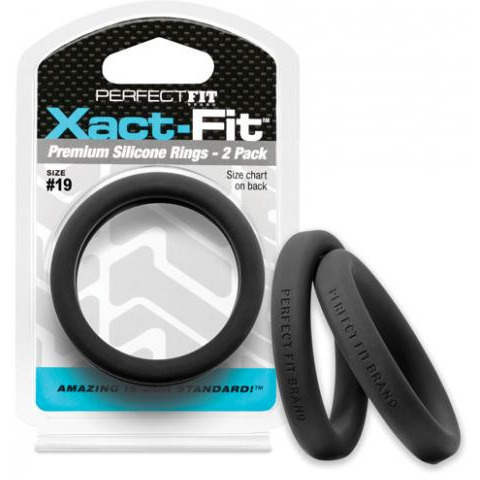 Perfect Fit Xact-Fit 19 2 Pack Black Cock Rings(D0102H5LF6W.)
