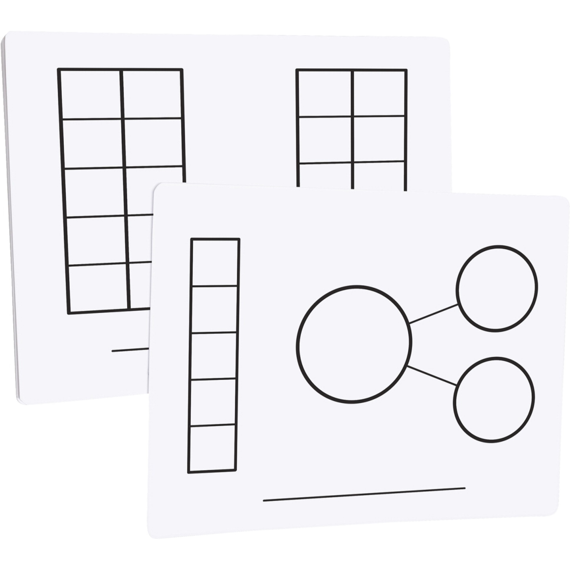 Didax Educational Resources Write-On Wipe-Off Five and Ten-Frame Mats, Set of 10