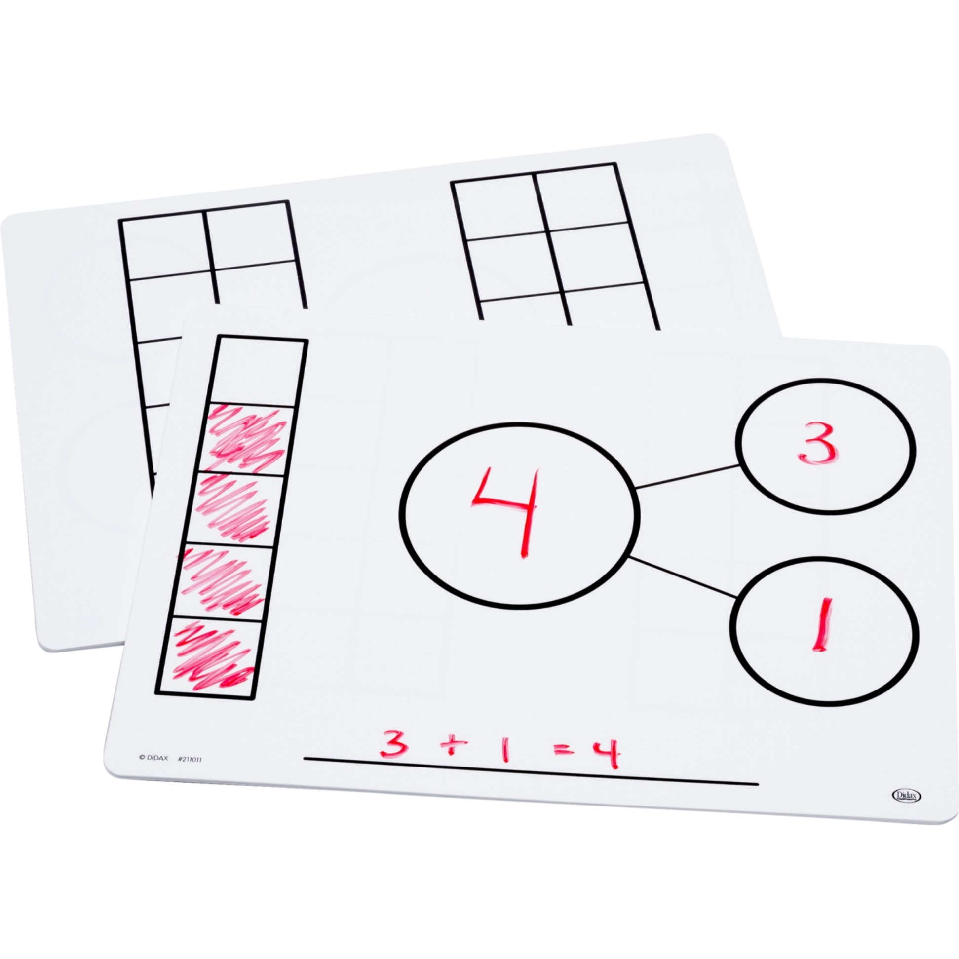Didax Educational Resources Write-On Wipe-Off Five and Ten-Frame Mats, Set of 10