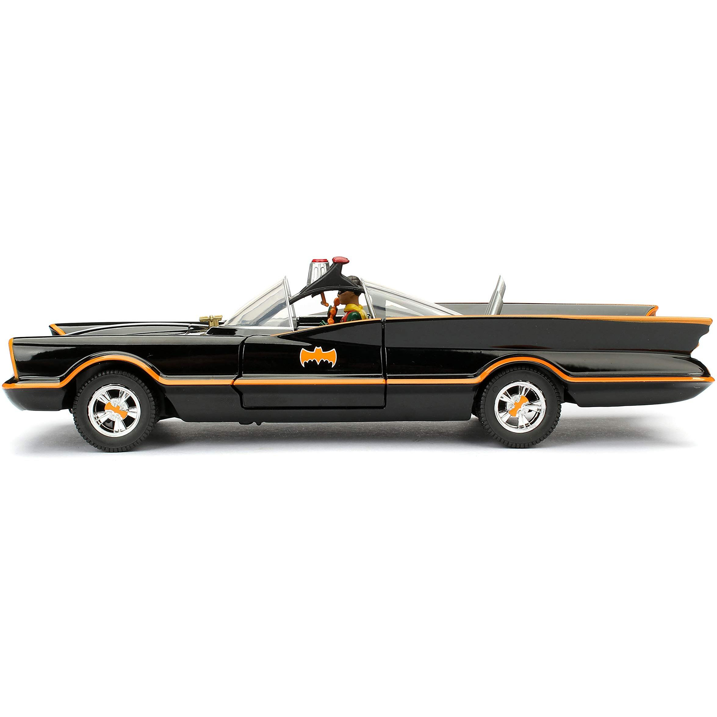 Model Kit Classic Batmobile Black with Batman Diecast Figure &quotBatman" (1966-1968) TV Series &quotBuild N' Collect" 1/24 Diecast Model Car by Jada