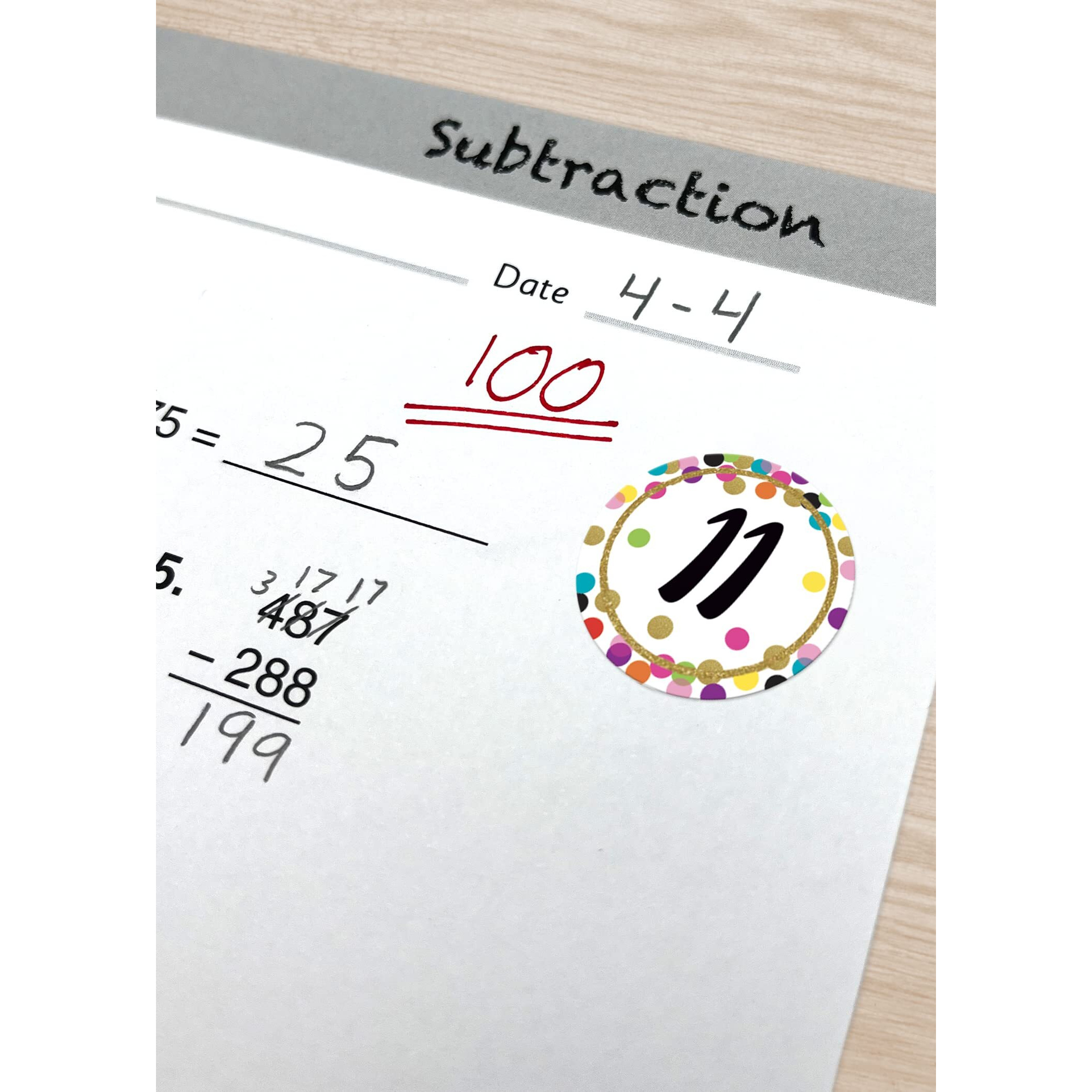 CONFETTI NUMBERS STICKERS