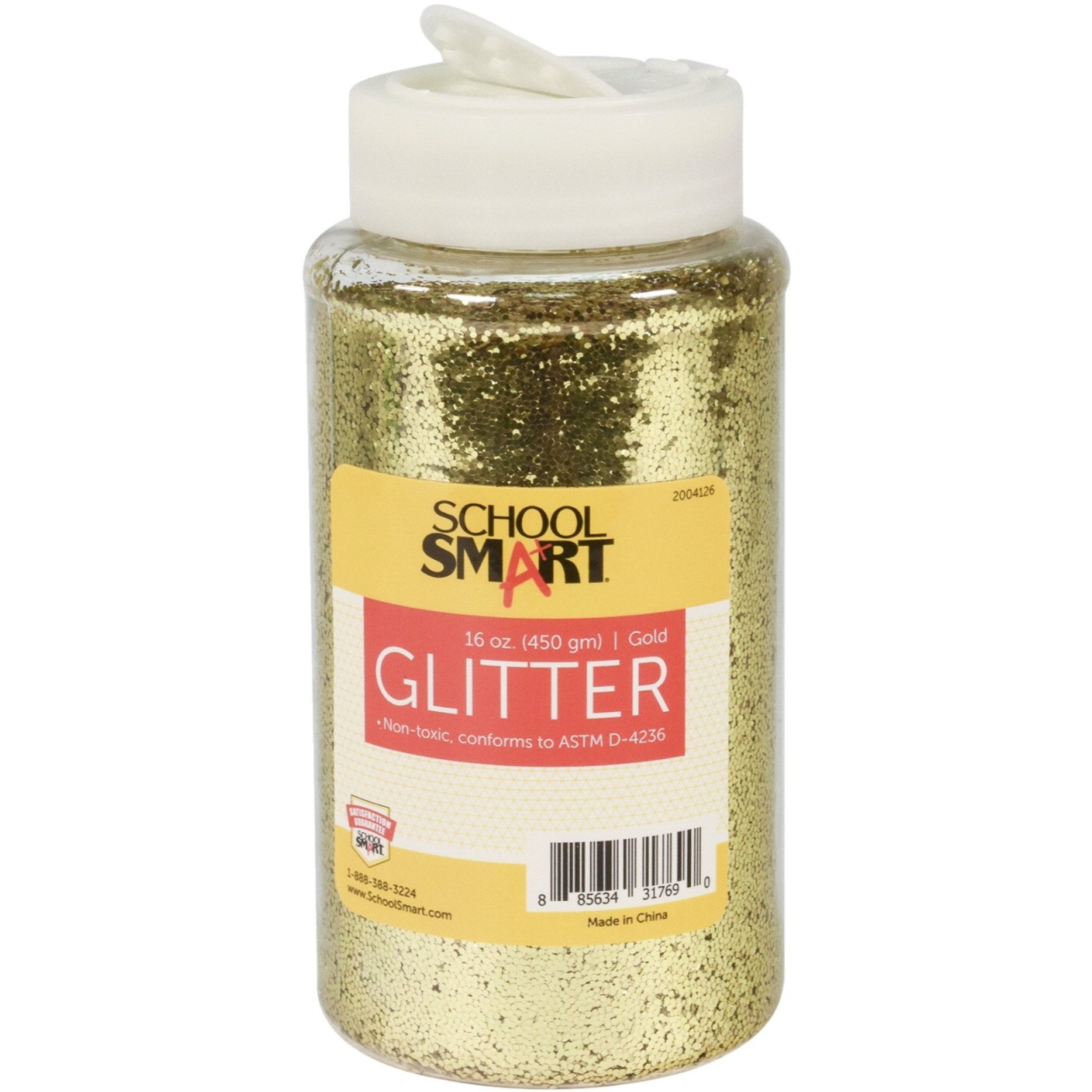 School Smart Craft Glitter, 1 Pound Jar, Gold
